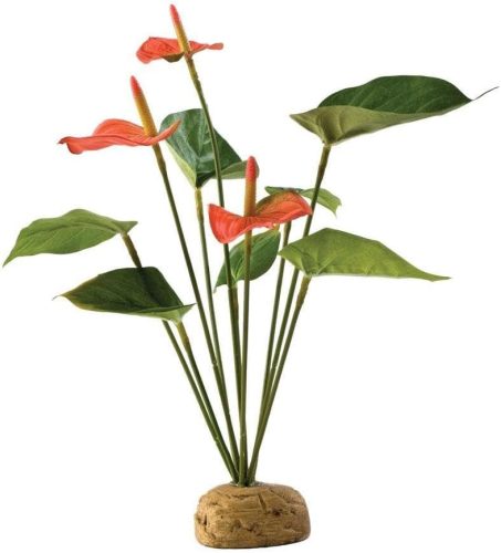 ExoTerra Rainforest Plant Anthurium Bush Terráriumi flamingóvirág műnövény dekoráció  30cm S