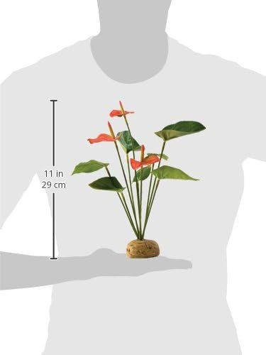 ExoTerra Rainforest Plant Anthurium Bush Terráriumi flamingóvirág műnövény dekoráció  30cm S