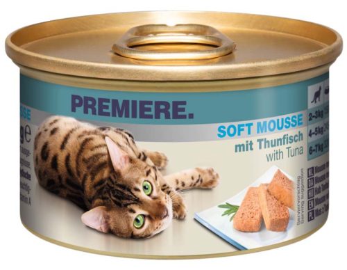 Premiere Soft Mousse macska konzerv adult tonhal 18x85g