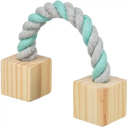 Trixie kisemlős játék fakocka kötéllel 20cm