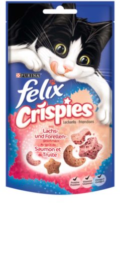 Felix Crispies macska jutalomfalat lazac&pisztráng 45g
