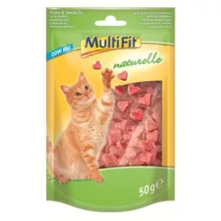   MultiFit Naturelle macska jutalomfalat csirke&tőkehal szív 50g