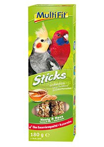 MultiFit Sticks madár eledel nagypapagájoknak méz+mogyoró 2x90g