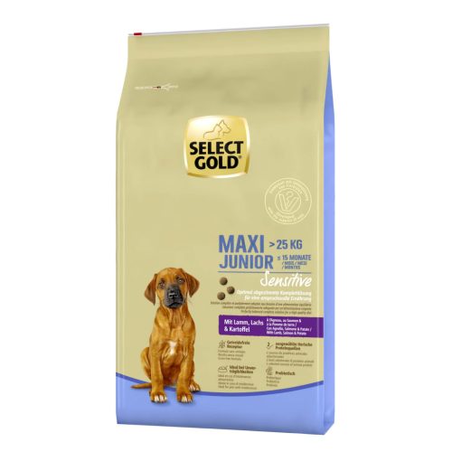 SELECT GOLD Sensitive kutya szárazeledel maxi junior bárány 12kg