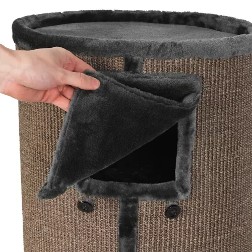 AniOne Tobi hordó kaparófa macskáknak szürke 40x100