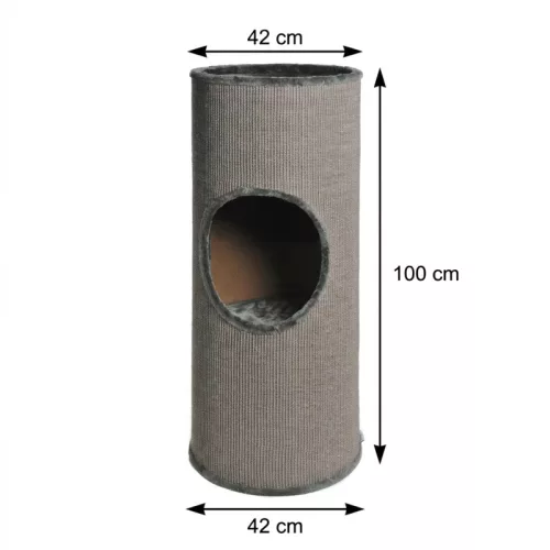AniOne Tobi hordó kaparófa macskáknak szürke 40x100