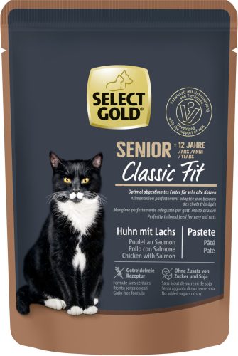 Select Gold macska tasak 12+ senior csirke&lazac 12x85g