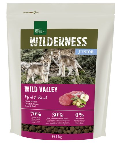 Real Nature Wilderness száraz kutyaeledel junior lóhús&marha 1kg