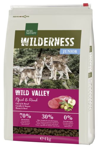 Real Nature Wilderness száraz kutyaeledel junior lóhús&marha 4kg
