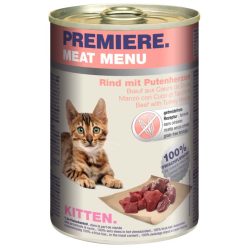   Premiere Meat Menu macska konzerv kitten marha&pulykaszív 6x400g