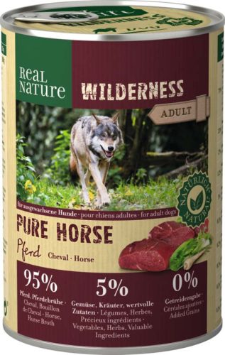 Real Nature Wilderness Pure Horse kutya konzerv adult lóhús 6x400g