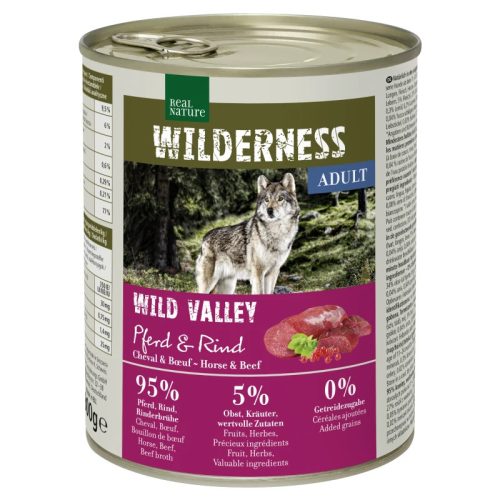 Real Nature Wilderness kutya konzerv adult ló&marha 6x800g