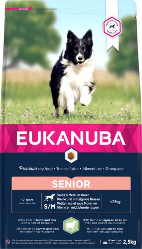 Eukanuba Small&Medium Breeds száraz kutyaeledel senior bárány&rizs 2,5kg