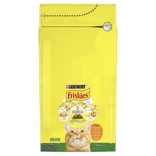 Friskies macska szárazeledel adult indoor csirke&zöldség 1,5kg