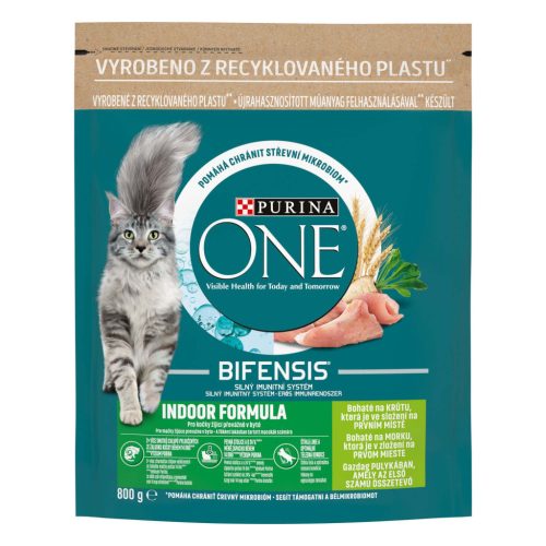 PURINA ONE INDOOR FORMULA Pulykában gazdag száraz macskaeledel 800g