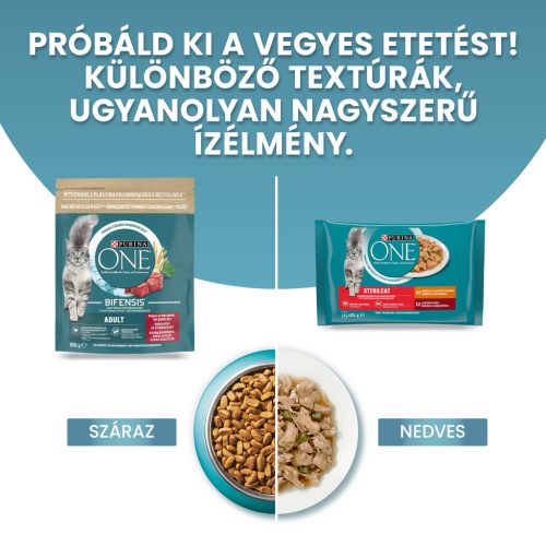 PURINA ONE Marhában gazdag száraz macskaeledel 800g