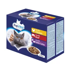   PreVital alutasakos MP adult nedves macskaeledel vitalpack szószban vegyes 12x100g