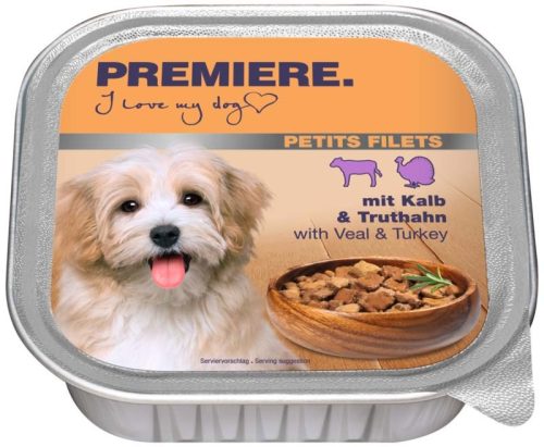 Premiere Petits Filets kutya tálka adult borjú 11x150g