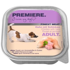 Premiere Finest Meat kutya tálka adult csirke&sonka 10x150g