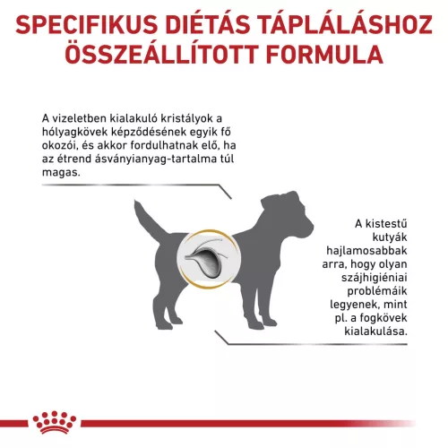Royal Canin Veterinary Urinary s/o S dog száraz kutyaeledel kistestű húgykő 1,5kg