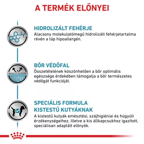 Royal Canin Veterinary Hypoallergenic S hipoallergén kistestű száraz kutyaeledel 1kg