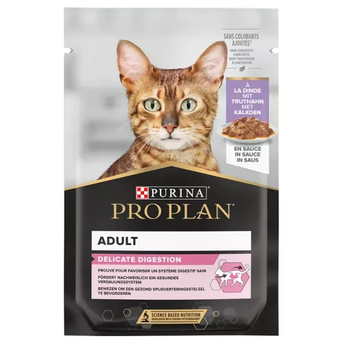 Pro Plan Delicate Digestion nedves macskaeledel tasak pulyka 26x85g
