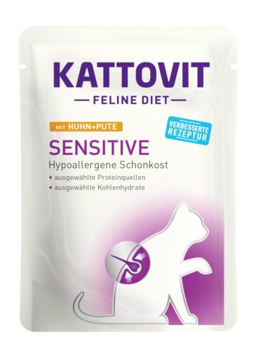 Kattovit Feline Diet Sensitive tasak macskaeledel csirke&pulyka 24x85g 