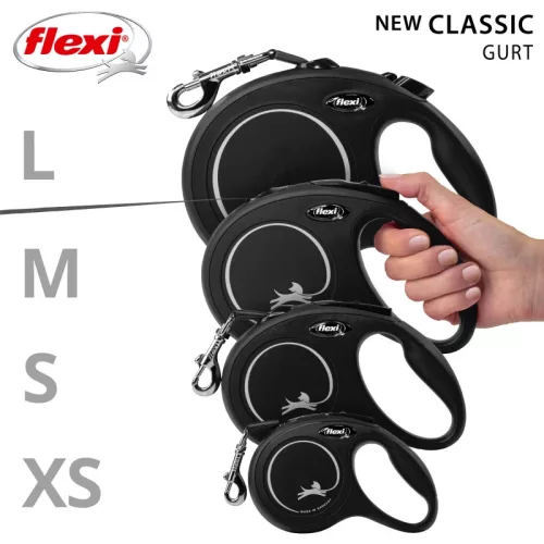 Flexi Classic S Tape fekete 15 kg 5 m