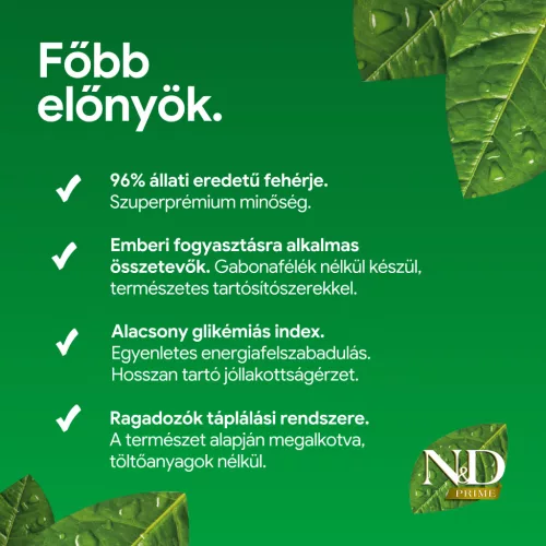 N&D Prime Csirke & Gránátalma Ivartalanított Felnőtt Száraz Macskaeledel 1,5kg