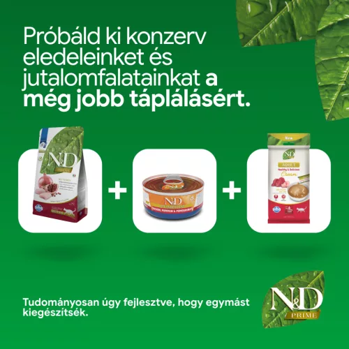 N&D Prime Csirke & Gránátalma Ivartalanított Felnőtt Száraz Macskaeledel 1,5kg