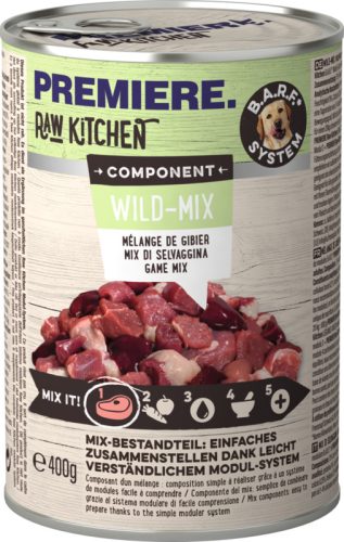 Premiere Raw Kitchen kutya konzerv vadhús mix 6x400g