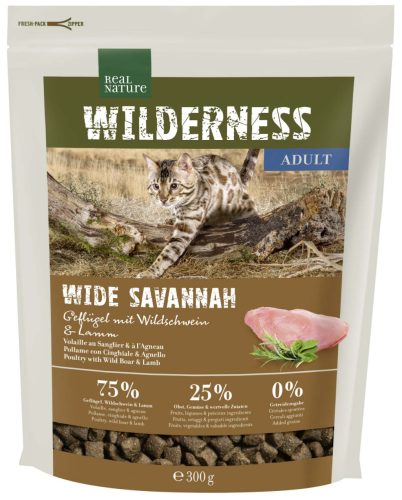 Real Nature Wilderness adult száraz macskaeledel szárnyas&bárány 300g