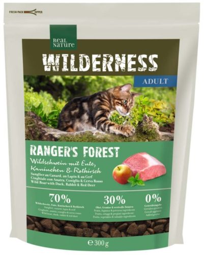 Real Nature Wilderness száraz macskaeledel adult vaddisznó&kacsa&nyúl&szarvas 300g