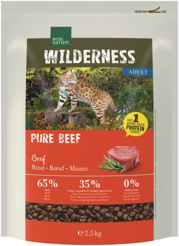 Real Nature Wilderness Pure Beef száraz macskaeledel adult marha 2,5kg