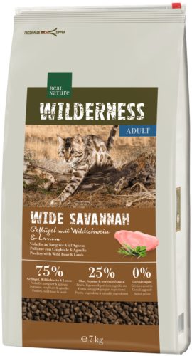Real Nature Wilderness száraz macskaeledel adult szárnyas&bárány 7kg