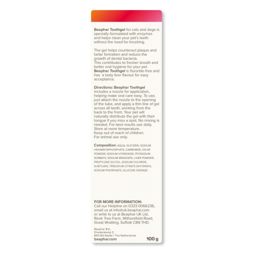 Beaphar kutya&macska fogtisztító gél 100g