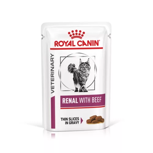 Royal Canin Veterinary Renal beef vesebetegség alutasak macskaeledel marha 12x85g