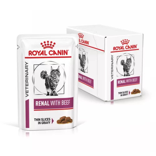 Royal Canin Veterinary Renal beef vesebetegség alutasak macskaeledel marha 12x85g