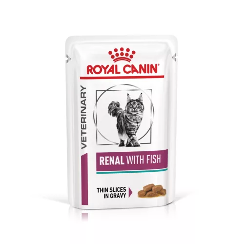 Royal Canin Veterinary Renal fish vesebetegség alutasak macskaeledel hal 12x85g