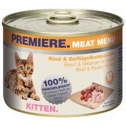   Premiere Meat Menu macska konzerv kitten marha&szárnyas 6x200g