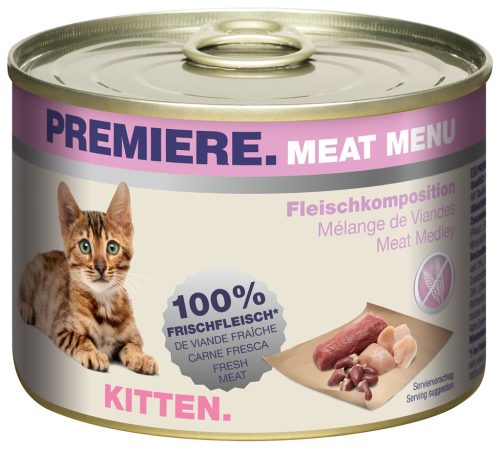 Premiere Meat Menu macska konzerv kitten húsos 6x200g