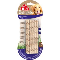 8in1 Delights kutya csavart rágórúd marha 10db