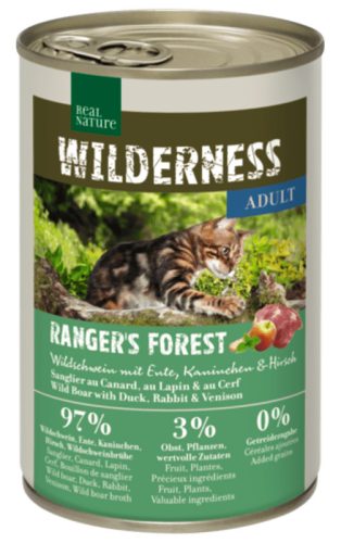 Real Nature Wilderness macska konzerv adult Ranger's Forest vaddisznó&kacsa 6x400g