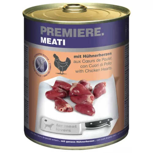 Premiere Meati kutya konzerv adult csirkeszív 6x800g