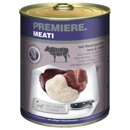 Premiere Meati kutya konzerv adult pacal&szív&máj 6x800g