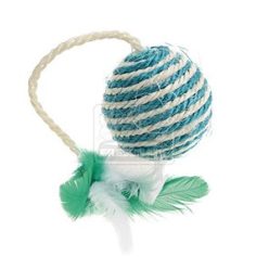 AniOne szizál labda tollal macskajáték 6cm