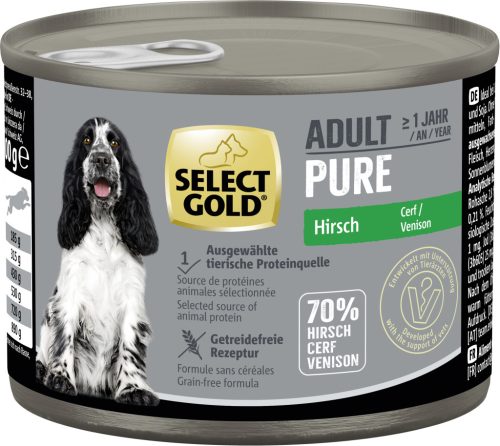 Select Gold Pure kutya konzerv adult szarvas 6x200g