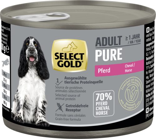 Select Gold Pure kutya konzerv adult lóhús 6x200g