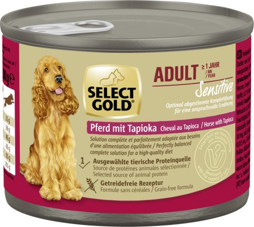 Select Gold Sensitive kutya konzerv adult lóhús&tápióka 6x200g