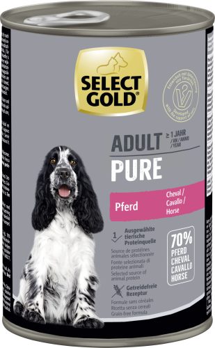 Select Gold Pure kutya konzerv adult lóhús 6x400g